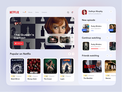 Netflix TV App Concept application category dashboard films interface minimal movie movie app netflix platform smart tv tv app tv series tv show tv shows ui ux uxdesign website website design