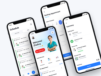 Ecare - Clinic App for Patient appointment booking care clinic consultation doctor ecare health home hospital mobile patient schedule summary treatment ui kit