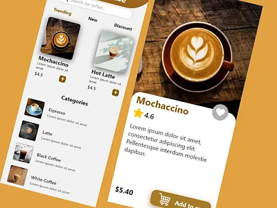 Coffee House UI Design adobe xd app application coffee design ui ui design ui ux design