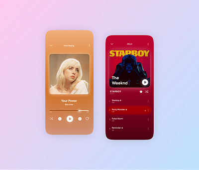 Music App concept UI by Autumn Design 3d animation app app design branding design graphic design icon illustration logo motion graphics music app new noteworthy trending typography ui uidesign ux vector web design