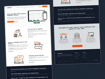 Modaltrans: Landing Page design homepage landing logistics london ui ux web website