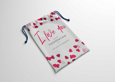 Mini Heart Printed Clothes Pouch Mockup bag branding cloth design download free heart illustration latest logo mini mockup new pouch premium psd ui web
