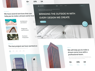 Gawe - Architecture Studio Landing Page achitecture agency architect architecture architecture design architecture studio buildings clean hero home home page interior architect interior design landing page minimalist real estate ui uiux web website