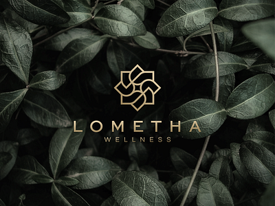 Lometha Wellness beauty branding design flower icon leaf logo logomark logotype luxury minimalist skincare symbol vector visualbrading wellness women
