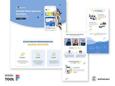 Re-design Landing Page Aku Pintar app application branding design design app landing page ui ui design uiux ux design