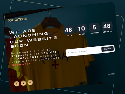 Coming Soon Page ecommerce fashion landingpage ui