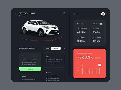 Power - Dashboard Design for Car Showroom black black mode car car showroom clean dar mode dark dashboard dashboard design infographics minimal ui ui design web web app web design