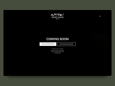 Coming Soon: House of Cacao Munich animation design development figma microinteraction ui ux web