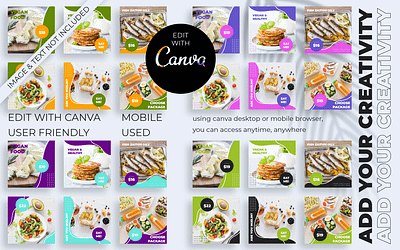 FREE INSTAGRAM TEMPLATE FOR FOOD WITH CANVA food free