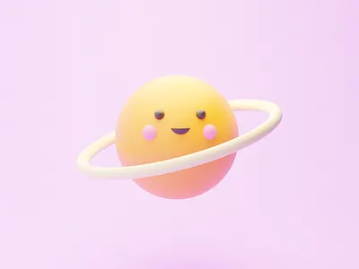 Cute Saturn 3d animation art brand branding design graphic design illustration illustrator logo motion graphics ui ux vector