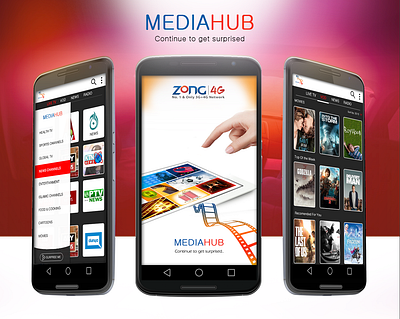 ZONG Media Hub App android app brand desing ios mobile nabz tv ui