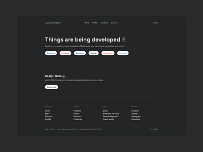 Chronicle* / Development (Theme). black brand branding dark dark theme design desktop identity layout mobile mode personal portfolio theme ui view web web design website website design