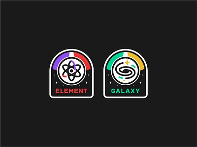 Element & Galaxy astro badge branding design element explore galaxy icon icon set illustration logo nasa space space mission spacex star sticker travel universe vector