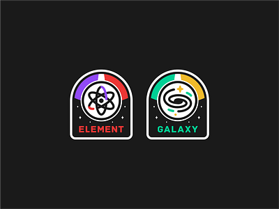 Element & Galaxy astro badge branding design element explore galaxy icon icon set illustration logo nasa space space mission spacex star sticker travel universe vector