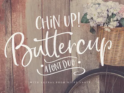 Chin Up Buttercup! Font Duo & Extras branding christmas cooking craft cute food greeting greeting card handwriting logo magazine quote recipe scrapbook scrapbooking script signature svg sweet wedding