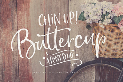 Chin Up Buttercup! Font Duo & Extras branding christmas cooking craft cute food greeting greeting card handwriting logo magazine quote recipe scrapbook scrapbooking script signature svg sweet wedding