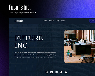 FUTURE Inc. - Landing Page Design Concept branding design system figma lanading page ui design uiux design web design