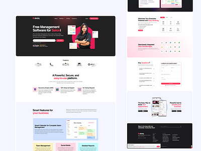 Salon & Spa Management SAAS Website figma design landing page management software website saas website salon website uiux website website design