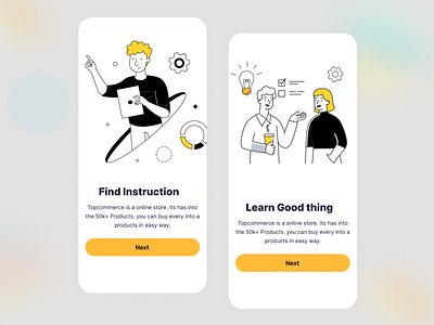 E-learning onboarding app app graphic design