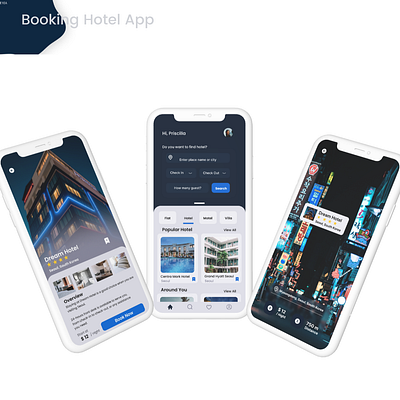 Booking Hotel App booking design hotel mobile ui uiux ux