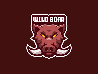 Wild Boar cartoon character design esport logo illustration logo logo gaming mascot pig vector wild wild boar