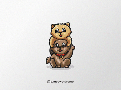 cat and dog logo design adobe animal logo awesome awesome creative logos branding business cat dog logo cat logo cute animal design dog logo illustration illustration logo logo logo design logo vector logodesign logotype pet shop logo vector