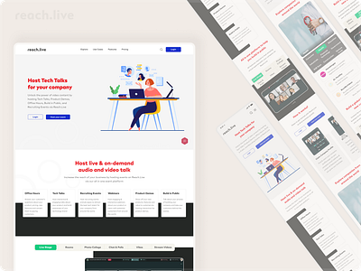 Reach.live app behance conference debut design dribbble figma it online meeting product responsive web design rwd ui uidesign