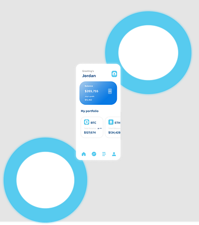 Crypto app blue crypto cryptocurrency graphic design logo minimal modern ui uiux ux