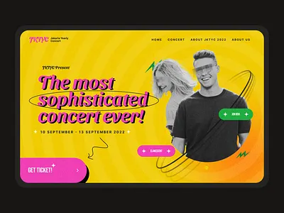 Concert Landing Page abstract concert header music pop singer song web design website website header