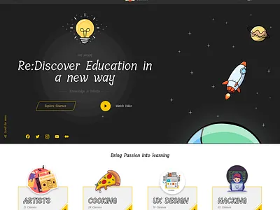 Re:Discover Education | Landing Page design illustrations landingpage uiillustrations uiux uiuxdesign uiuxinspiration