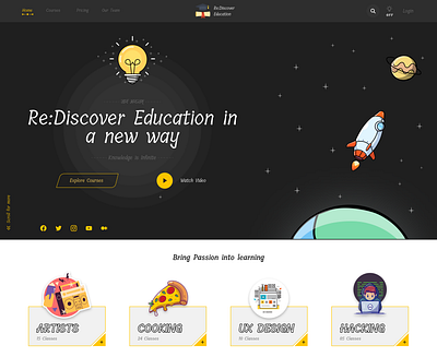 Re:Discover Education | Landing Page design illustrations landingpage uiillustrations uiux uiuxdesign uiuxinspiration