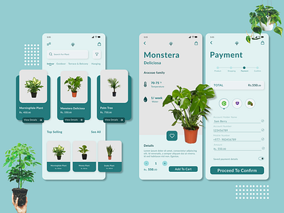 Plant Shopping App mobileappforplantshop palntecommerceapp plantappdesignconcept plantshoppingapp uidesign