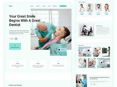 Dental Clinic Web Design appointment bitmate studio booking branding clinic clinic web dental dental clinic dental clinic web design dentist design doctor home page landing landing page tooth ui web design web designer webflow