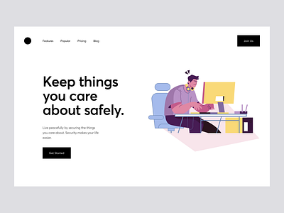 Safely Landing branding clean ui design agency designstudio ecommerce featured illustration minimal stocks trending web ui webpage