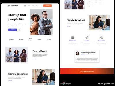 BusinessWorld Landing Page accessible branding design landing page minimalism minimalist ui