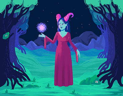 There is a light that never goes out 🎵 character children colors design drawing game illustration light montains story tail trees woman woods