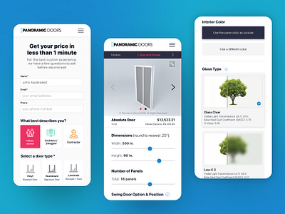 Panoramic Doors • Proudly Manufactured in 🇺🇸 app blue configurator cyan design editor ios mobile red ui userinterface ux