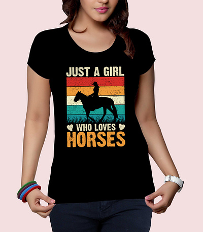 T-Shirt Design brand brand identity branding design girl t shirt horses t shirt illustration t shirt t shirt art t shirt design vintage t shirt design