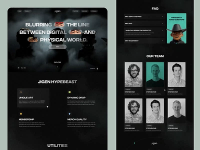 Jigen Hypebeast - Crypto Nft Metaverse 3d animation clean crypto cryptoart finance landing page minimal modern motion graphics nft nft marketplace nft website design typography ui web 3 web design website design