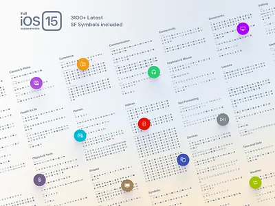 Full iOS 15 UI Kit — SF Symbols 3.0 Included apple dark design figma icon interface ios ios15 iphone light mobile sf symbol system ui ux