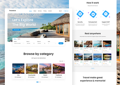 Travelove - Travel Website travel ui web design website
