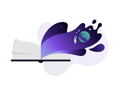 Visual storytelling book header illustration learning ui visual