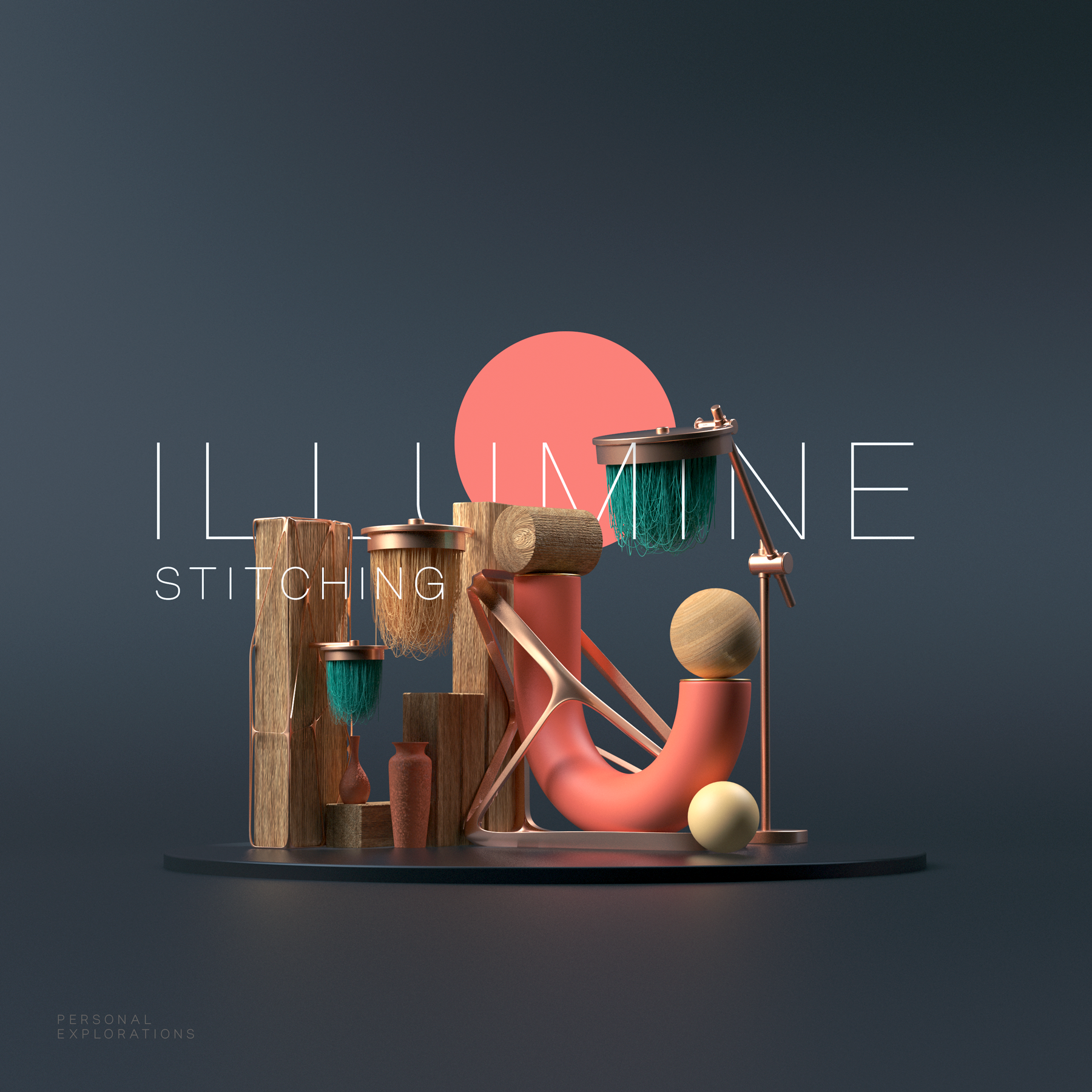 Illumine Stitching p.e/2020 3d c4d cinema design emiliance low poly maxon minimal redshift render