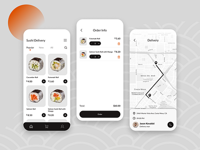 Sushi delivery App app design ui