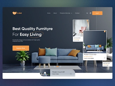 Furniture Landing page bathroom ecommerce furniture graphic design home decor home decoration home page interior agency interior design landing page landing page design living room market real estate restroom shop ui web web design website design