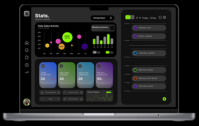 Dashboard UI animation dark mode dashboard finance logo ui website