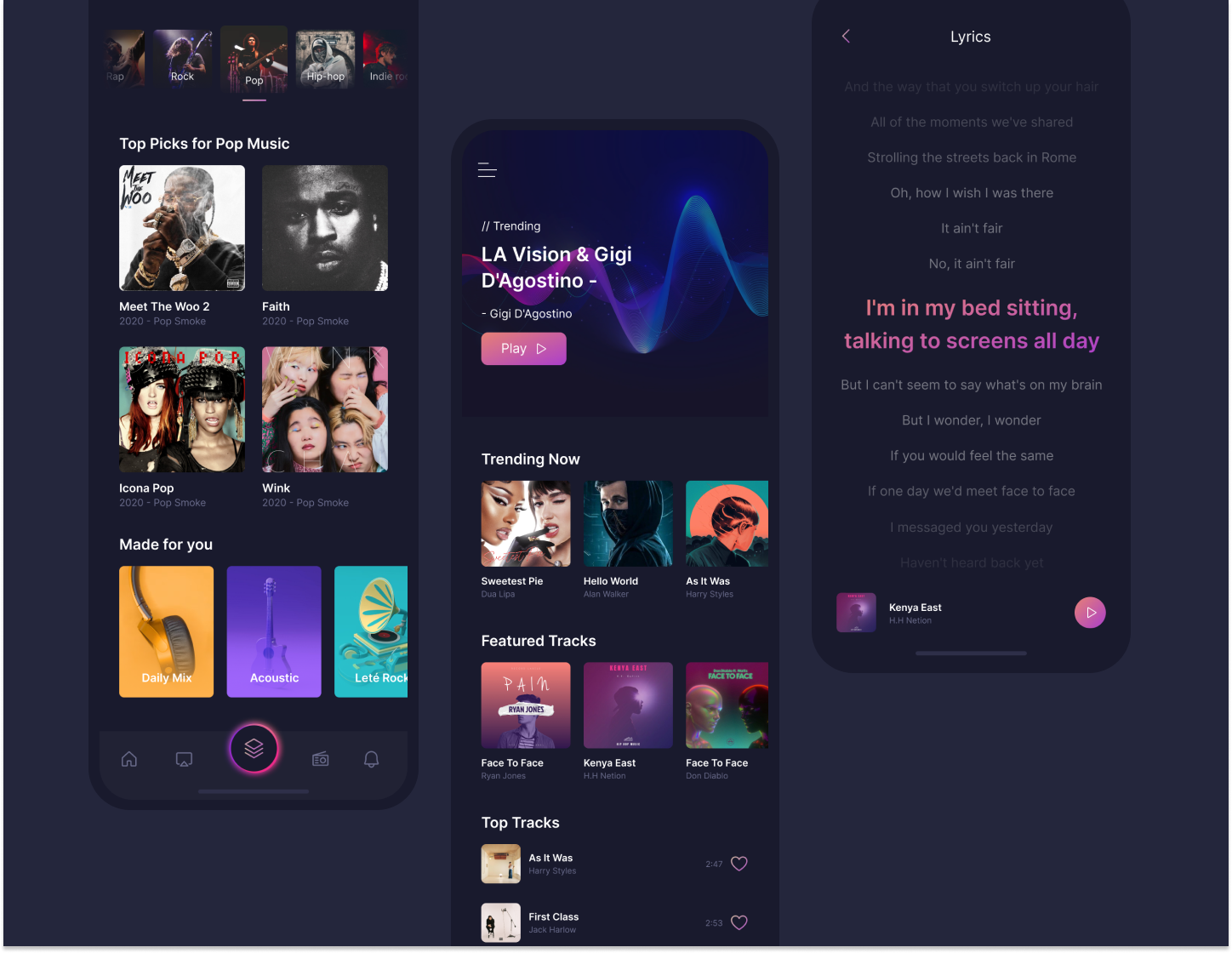 Music app ui and components by Sunny Rathod for TRIONN® on Dribbble