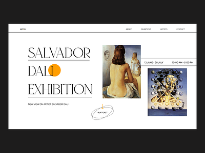 Exhibition art art gallery dailyui design dribbble exhibition figma first page landing page museum painting ui ux ui design uxui web design webdesign website website design