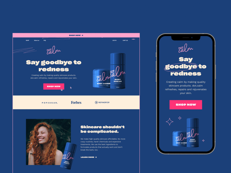 Dot Calm : Shopify Store Design and Development app design desktop mobile ui uiux ux