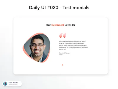 Daily UI #020 - Testimonials clientwork feedbacks howclientlikes multitestimonails splashscreen testimonials